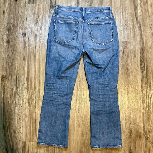 J Crew Mid Rise Flare Crop Denim Jeans‎ Womens Blue Stretch Size 27 - Picture 5 of 8